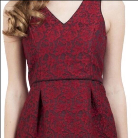 NWT 4 Collective Lace Jacquard V-Neck Dress - Picture 3 of 3